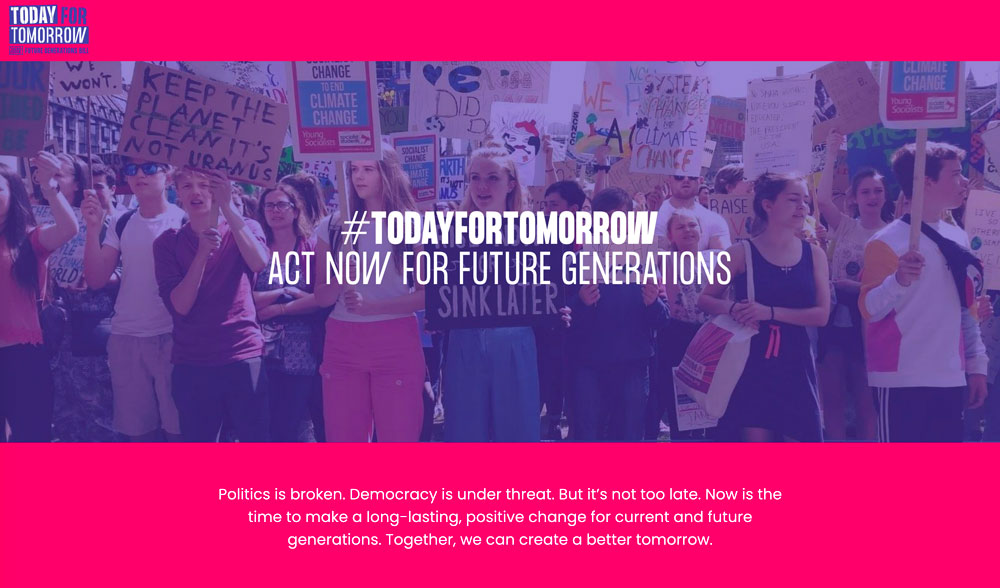 #TODAYFORTOMORROW | A campaign for The Wellbeing of Future Generations Bill